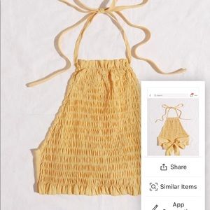 shein yellow halter top